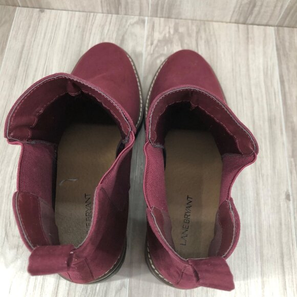 Lane Bryant Ankle Boots Womens 10.5W Burgundy Slip On Chelsea Booties - Picture 8 of 10